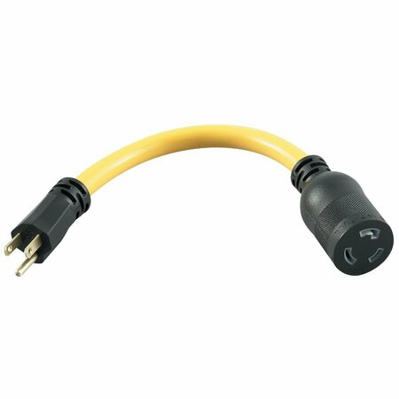 COLEMAN CABLE 9 In. 15A 125V Locking Adapter Cord 90208802